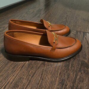 Golden chain leather loafers Women size 39